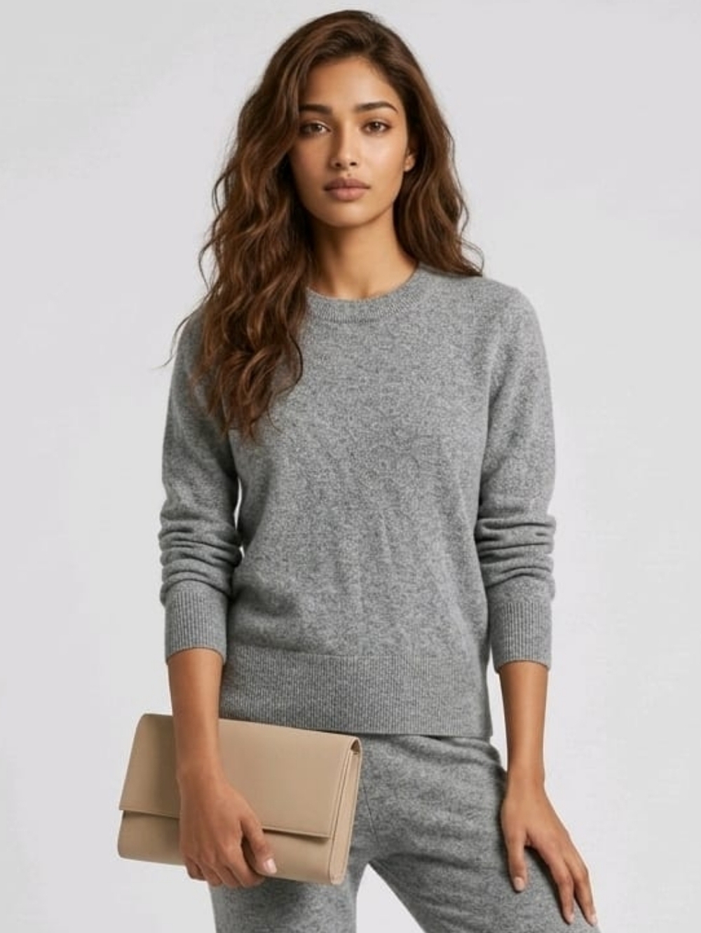 J.CREW Sweater Womens Large Gray 100% Cashmere Lightweight Pullover Cozycore